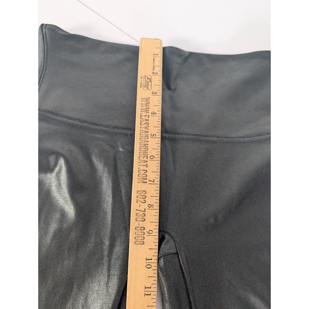 Spanx Leggings Women's Medium Black Faux Leather Stretch‎ Pants Athleisure 2437 - Picture 9 of 10